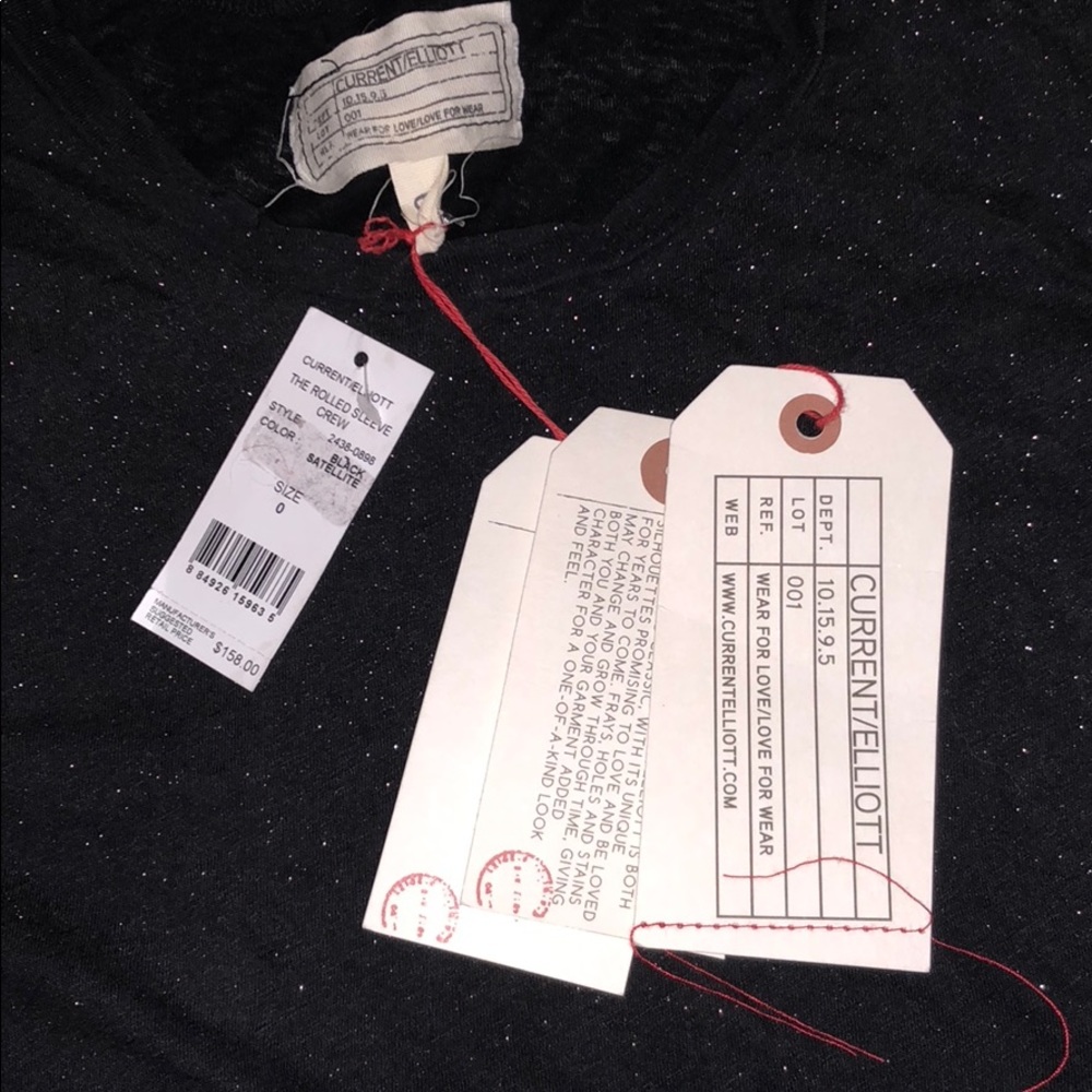 Current/Elliott Rolled Sleeve Crew Top - Picture 3 of 3